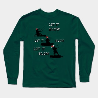 Festive Christmas Seasonal Holiday Kitesurfing 4 Long Sleeve T-Shirt